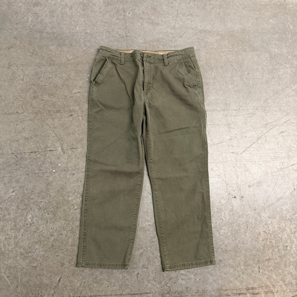 Legendary Outfitters Mens Olive Green Canvas Utility Carpenter Pants 36x29